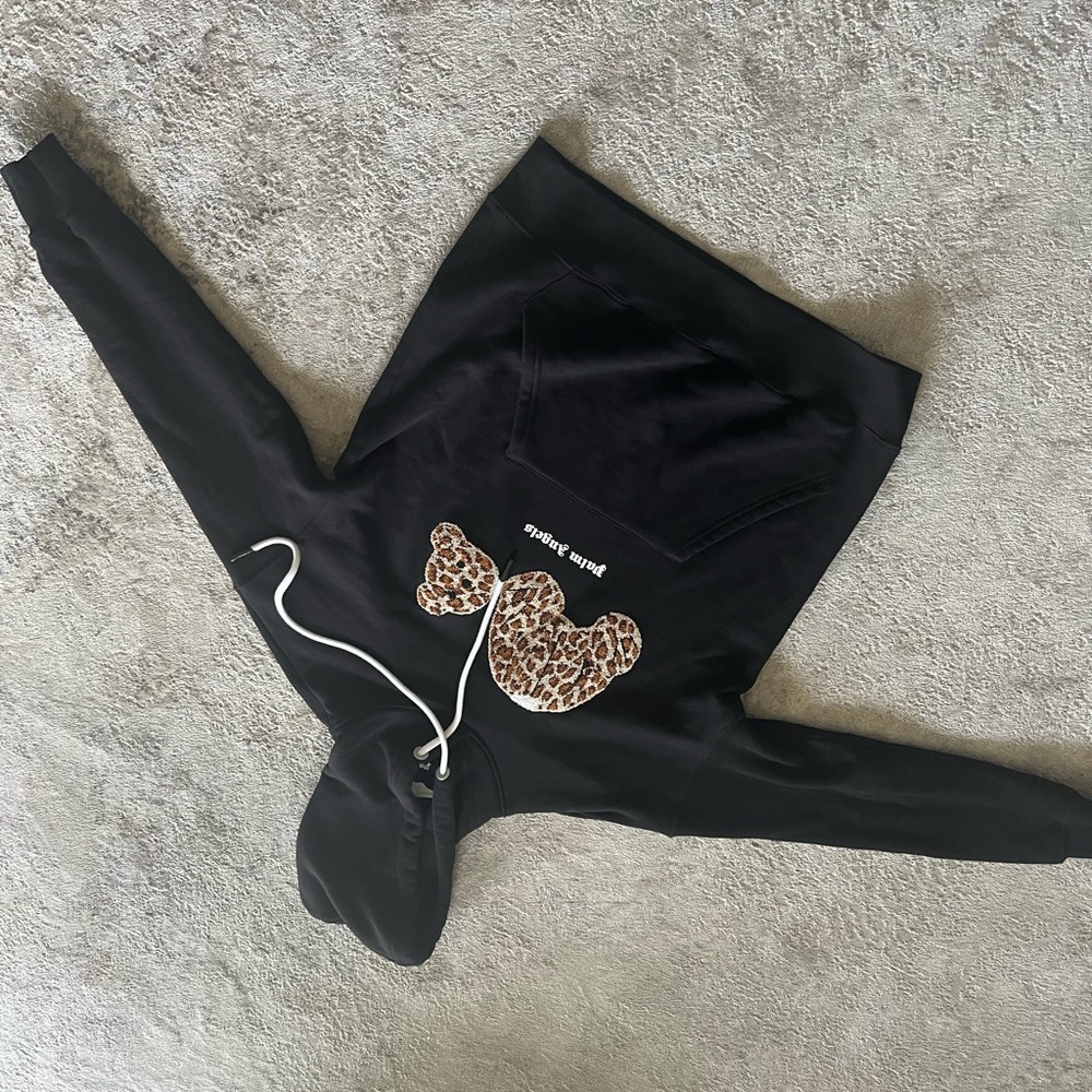 Palm Angels Black Skirt with Leopard Print